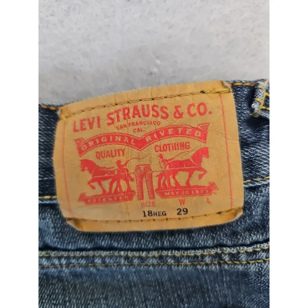 Levi's Boys Zip Fly Button Closure Belt Loops Short 18 Reg Waist 29 Jeans Sports